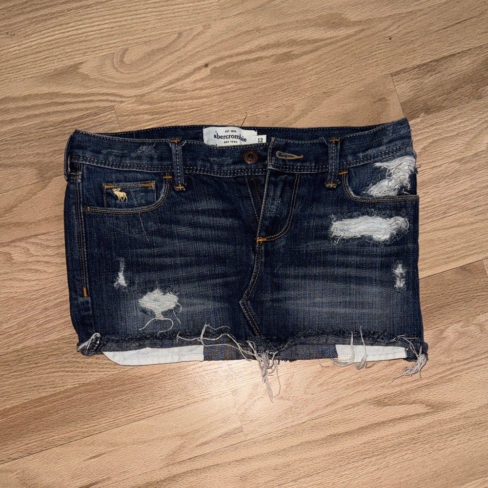 VINTAGE Abercrombie & Fitch MINI DENIM SKIRT